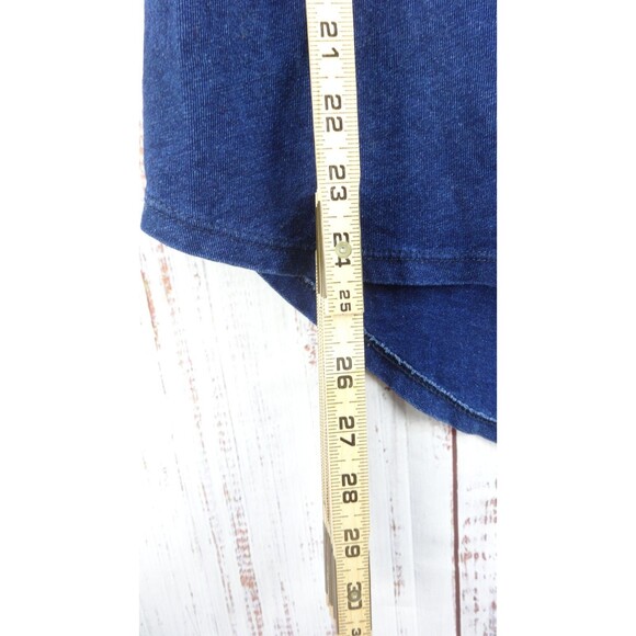 Jess & Jane Medium Blue Tie Dye Crew Neck Boho Short Sleeve Stretch Blouse Artsy - Picture 3 of 11